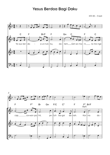 It was Alone the Savior Prayed - Score Only (arr. Angie Wiranata)