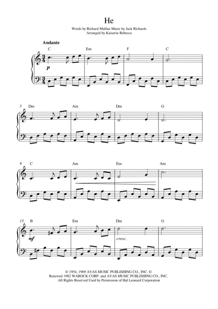 He (arr. Kaiserin Rebecca)