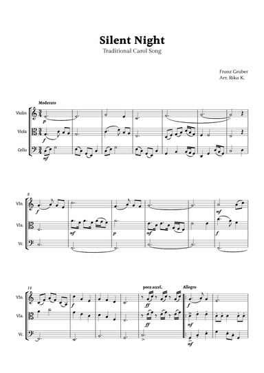 Silent Night for String Trio (arr. Rika K.)