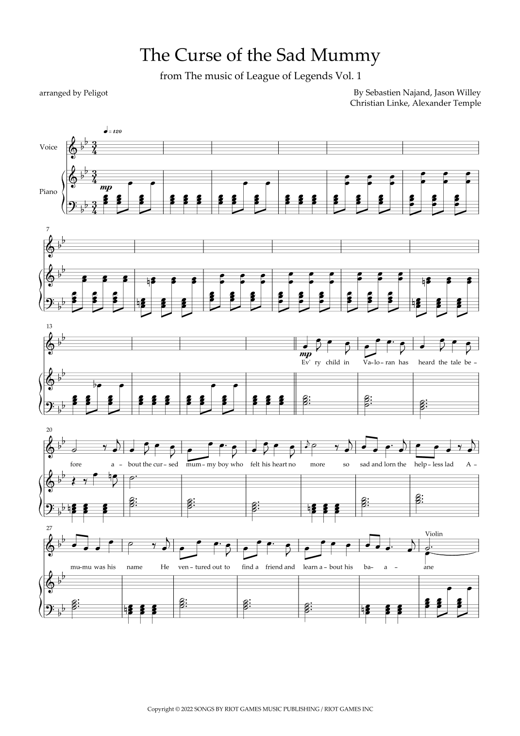 The Curse Of The Sad Mummy (arr. Peligot)