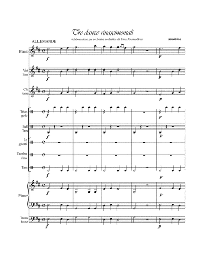 Three Renaissance dances for orchestra (arr. Ester Alessandrini)