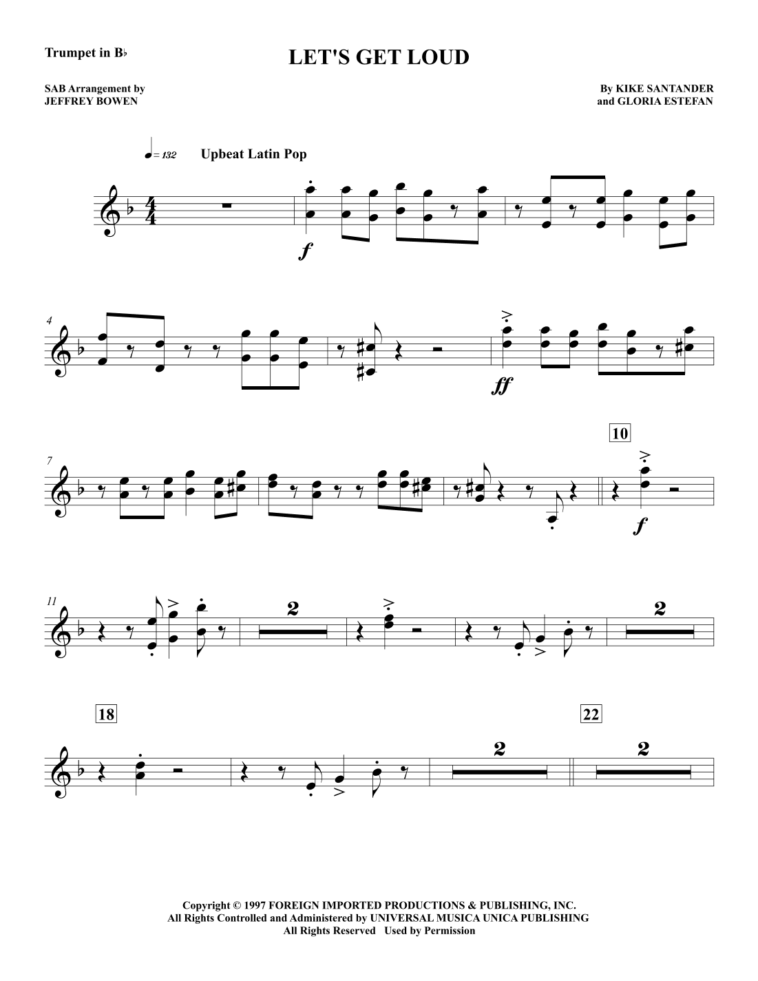 Let's Get Loud (arr. Jeffrey Bowen)