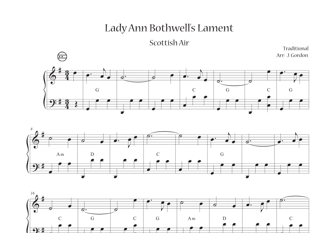 Lady Ann Bothwell's Lament (arr. Julia Gordon)