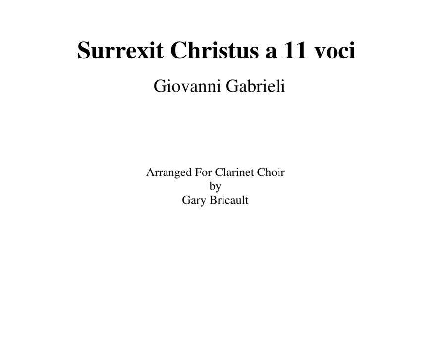 Surrexit Christus in 11 Voices (arr. Gary Bricault)