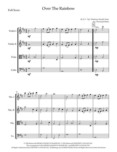 Over The Rainbow (arr. Fernando Britto)