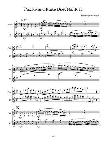 Piccolo and Flute Duet No. 1011