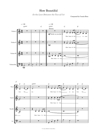 How Beautiful (Is the Love Between the Two of Us) Strings quartet (with parts)