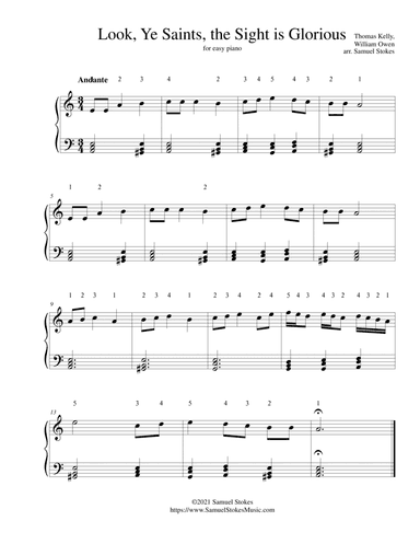 Look, Ye Saints, the Sight is Glorious - for easy piano (arr. Samuel Stokes)
