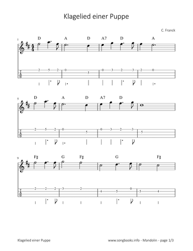 Klagelied einer Puppe - C. Franck (arr. songbooks.info)
