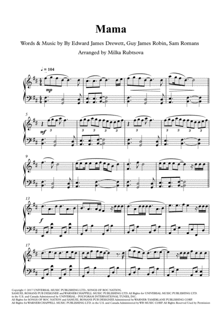 Mama (arr. Milka Rubtsova)