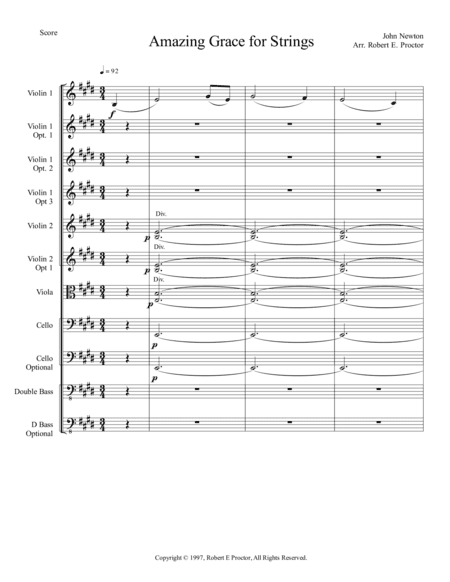 Amazing Grace for Strings (arr. Robert E. Proctor)