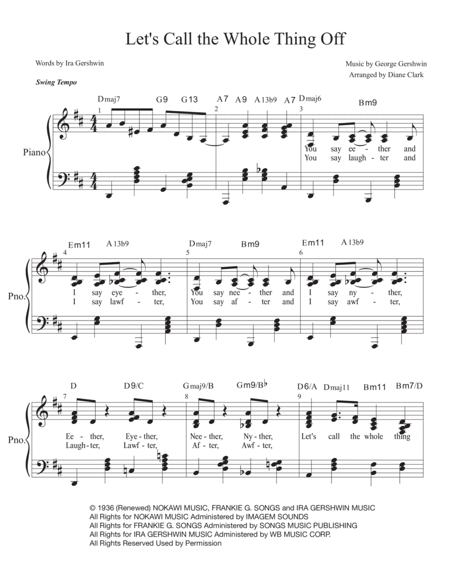 Let's Call The Whole Thing Off (arr. Diane M. Clark)