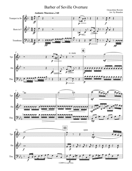 Barber of Seville Overture for Brass Trio (arr. Sy Brandon)