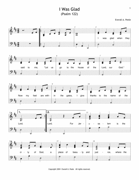 I Was Glad (Psalm 122)