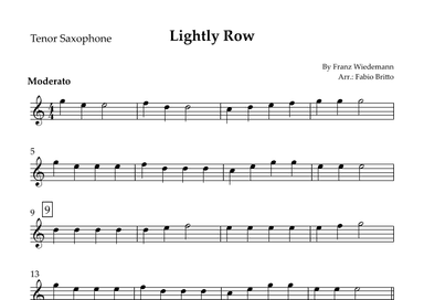 Lightly Row for Tenor Saxophone Solo (arr. Fabio Britto)