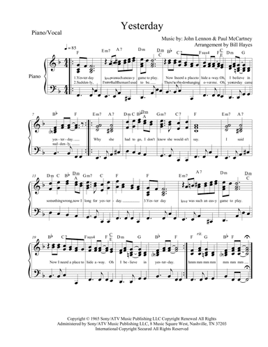 Yesterday (arr. Bill Hayes)