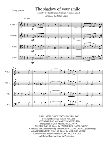 The Shadow Of Your Smile (arr. Vegso Zoltan)