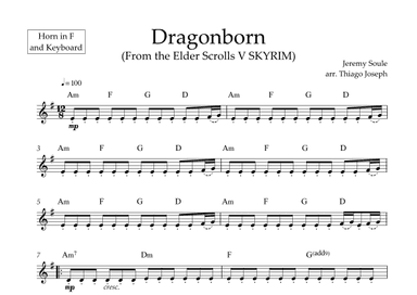 Dragonborn (skyrim Theme) (arr. Thiago Joseph)