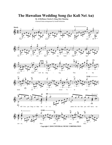 The Hawaiian Wedding Song (ke Kali Nei Au) (arr. Gerald Schleicher)