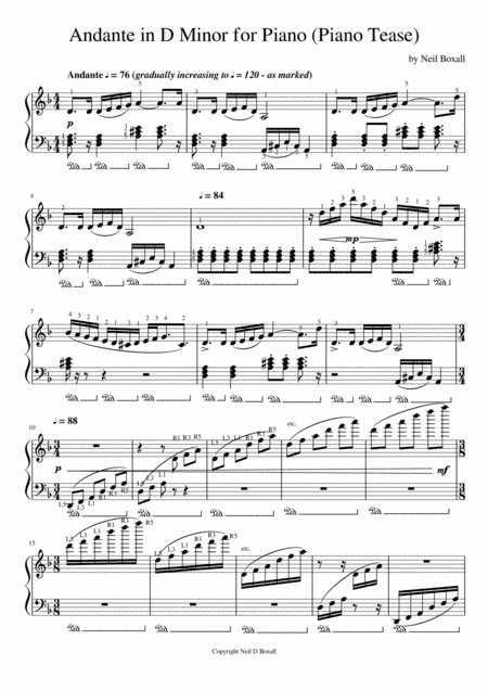 Andante in D Minor for Piano (Piano Tease)