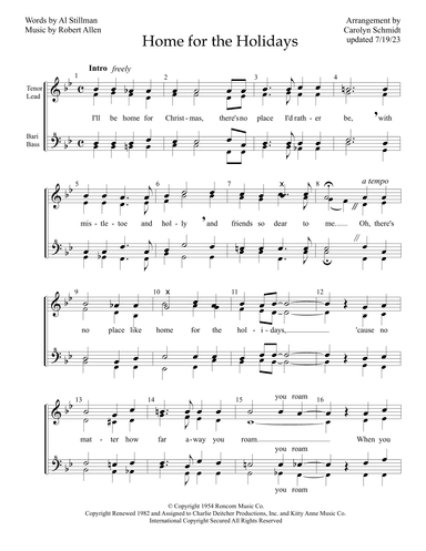 (there's No Place Like) Home For The Holidays (arr. Carolyn Schmidt)