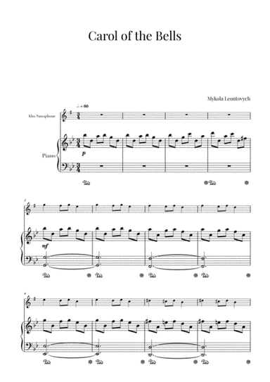 Carol of the Bells (for Alto Saxophone and Piano) (arr. Cadenza Editions)