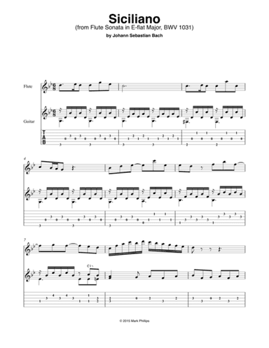 Siciliano, from from Flute Sonata in E-flat Major, BWV 1031 (arr. Mark Phillips)