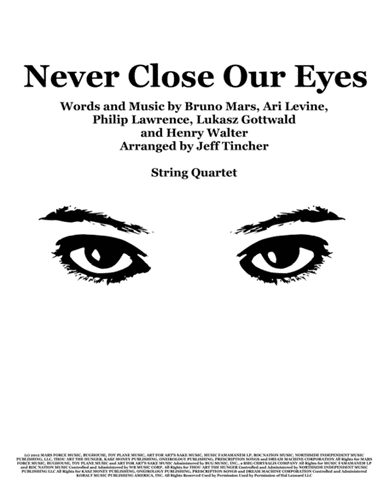 Never Close Our Eyes (arr. Jeff Tincher)
