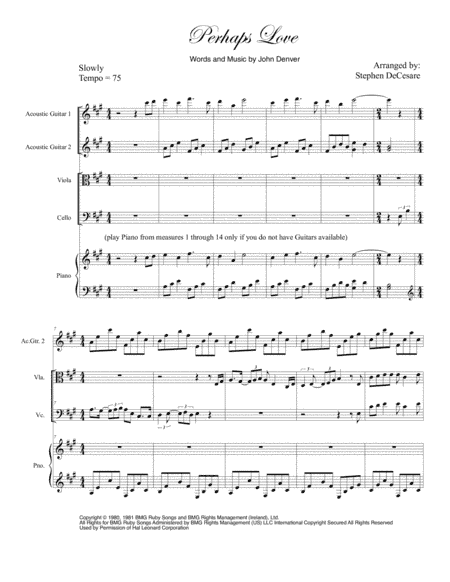 Perhaps Love (arr. Stephen DeCesare)