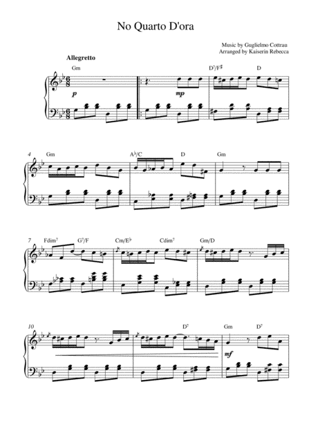 No Quarto D'ora (arr. Kaiserin Rebecca)