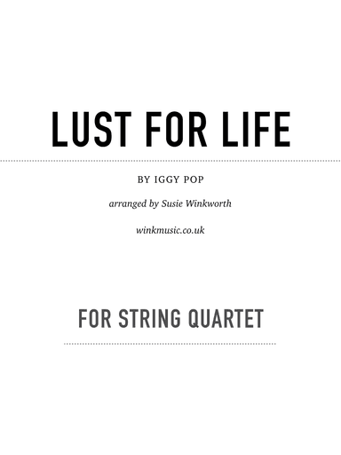 Lust For Life (arr. Susie Winkworth winkmusic.co.uk)