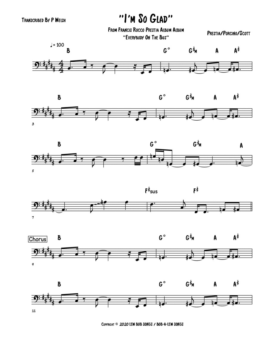 I'm So Glad (arr. Accubass)