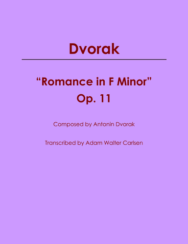 Romance in F Minor, Op. 11 (arr. Adam Walter Carlsen)