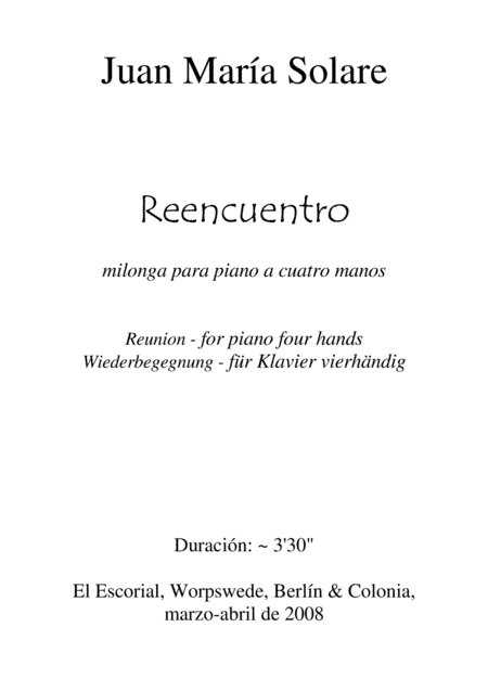 Reencuentro [piano 4 hands]
