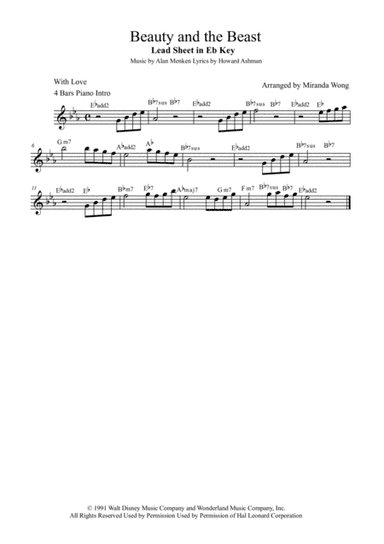 Beauty And The Beast (arr. Miranda Wong)