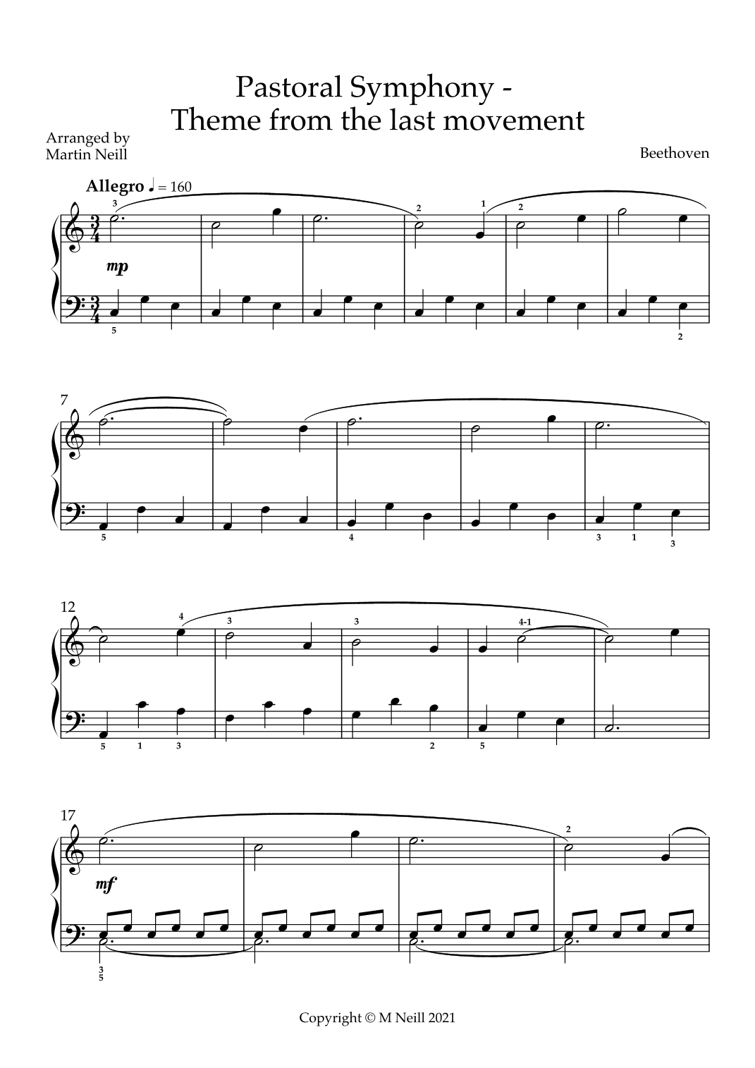 Pastoral Symphony - Theme from Last Movement (arr. Martin Neill)