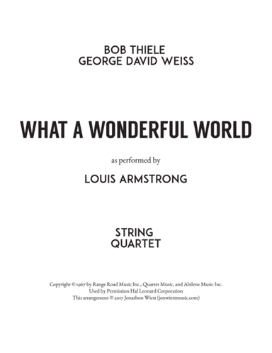 What A Wonderful World (arr. Jonathon Wiest)