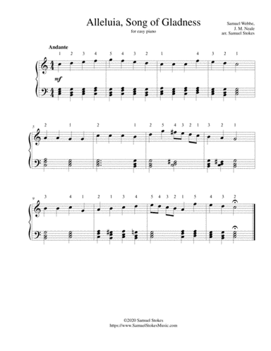 Alleluia, Song of Gladness - for easy piano (arr. Samuel Stokes)