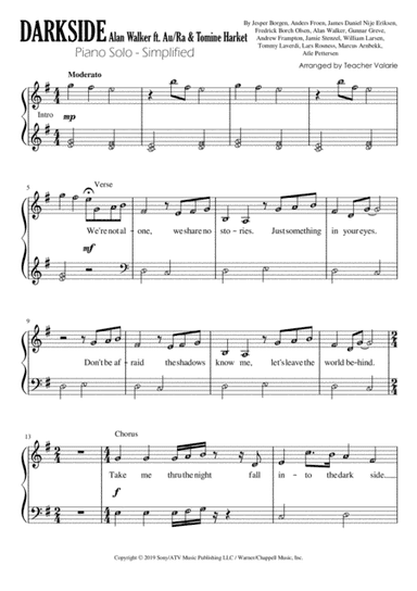 Darkside (arr. Harmony Valarie @ Teacher Valarie)