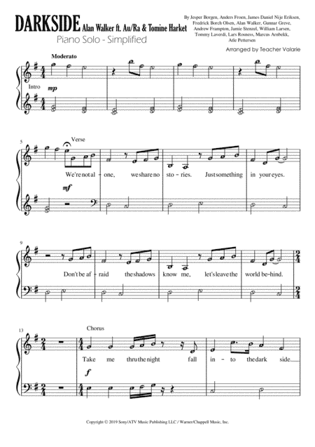 Darkside (arr. Harmony Valarie @ Teacher Valarie)