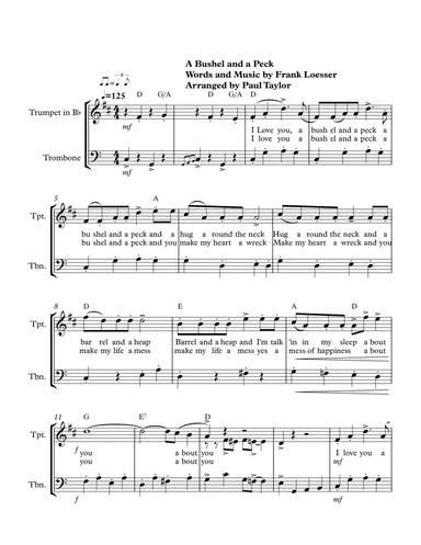 A Bushel And A Peck (arr. Paul Taylor)
