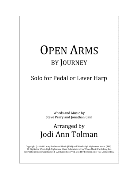 Open Arms (arr. Jodi Ann Tolman)