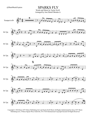 Sparks Fly (arr. Jose Daniel Morales A.)