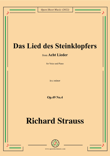 Richard Strauss-Das Lied des Steinklopfers,in c minor (arr. OSM Press)