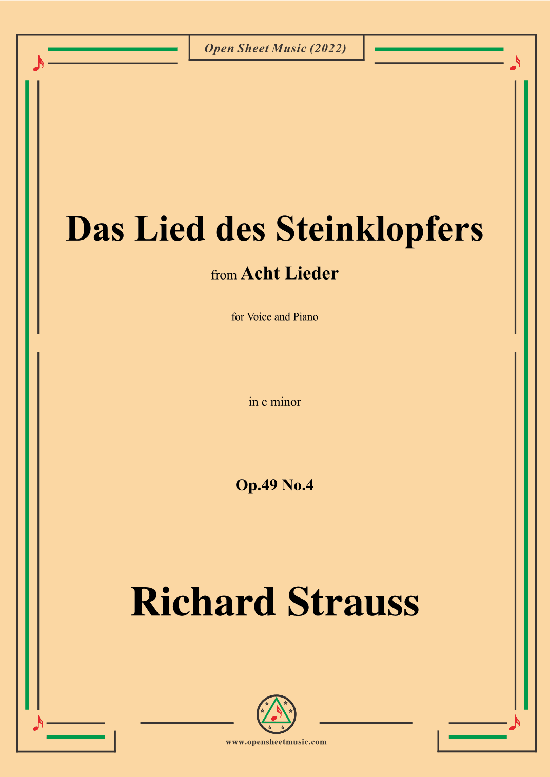 Richard Strauss-Das Lied des Steinklopfers,in c minor (arr. OSM Press)