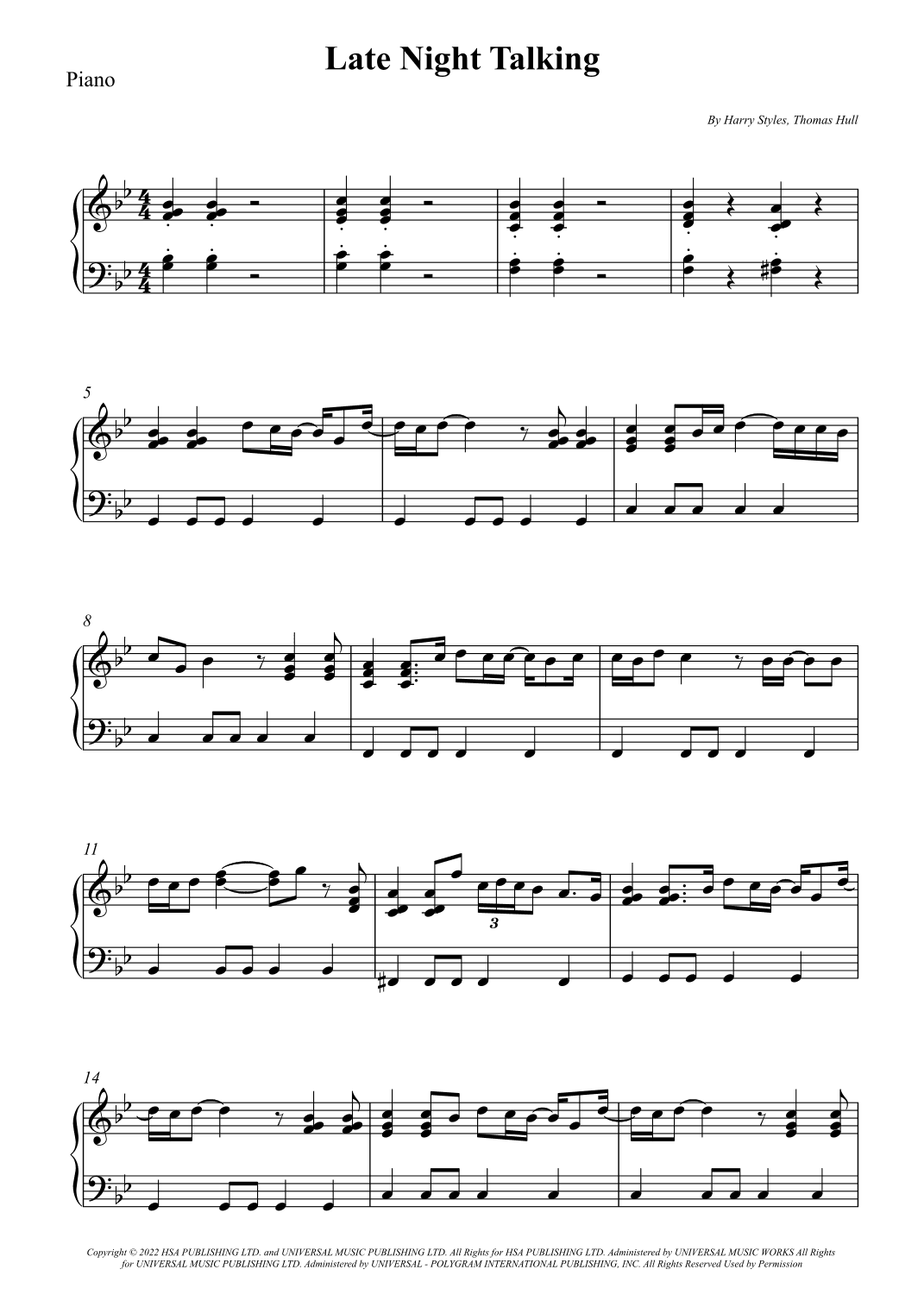 Late Night Talking (arr. Wesley S. SIlva)