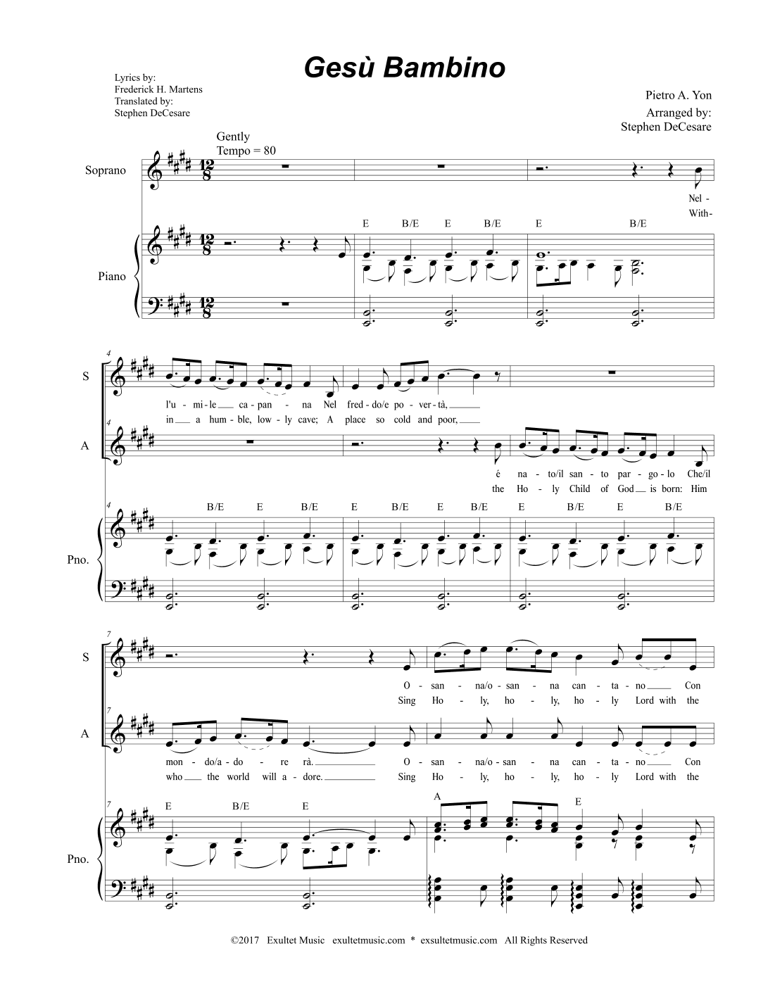 Gesu Bambino (Duet for Soprano and Alto solo) (arr. Stephen DeCesare)