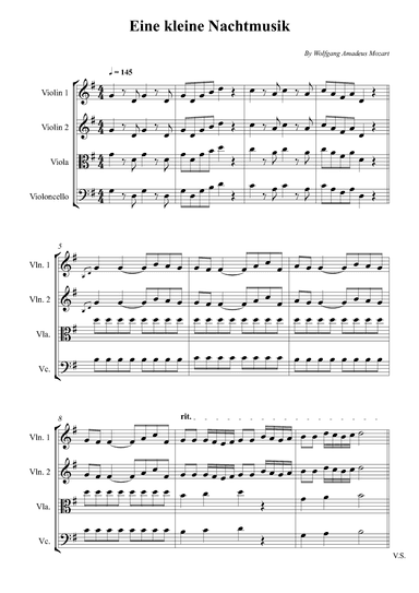 Eine kleine Nachtmusik (Easy) (arr. Wesley S. SIlva)