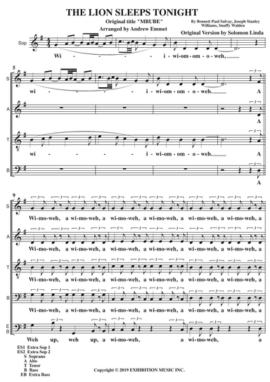The Lion Sleeps Tonight (arr. Andrew Emmet)