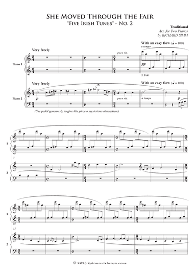 She Moved Through the Fair - arr. for 2 pianos